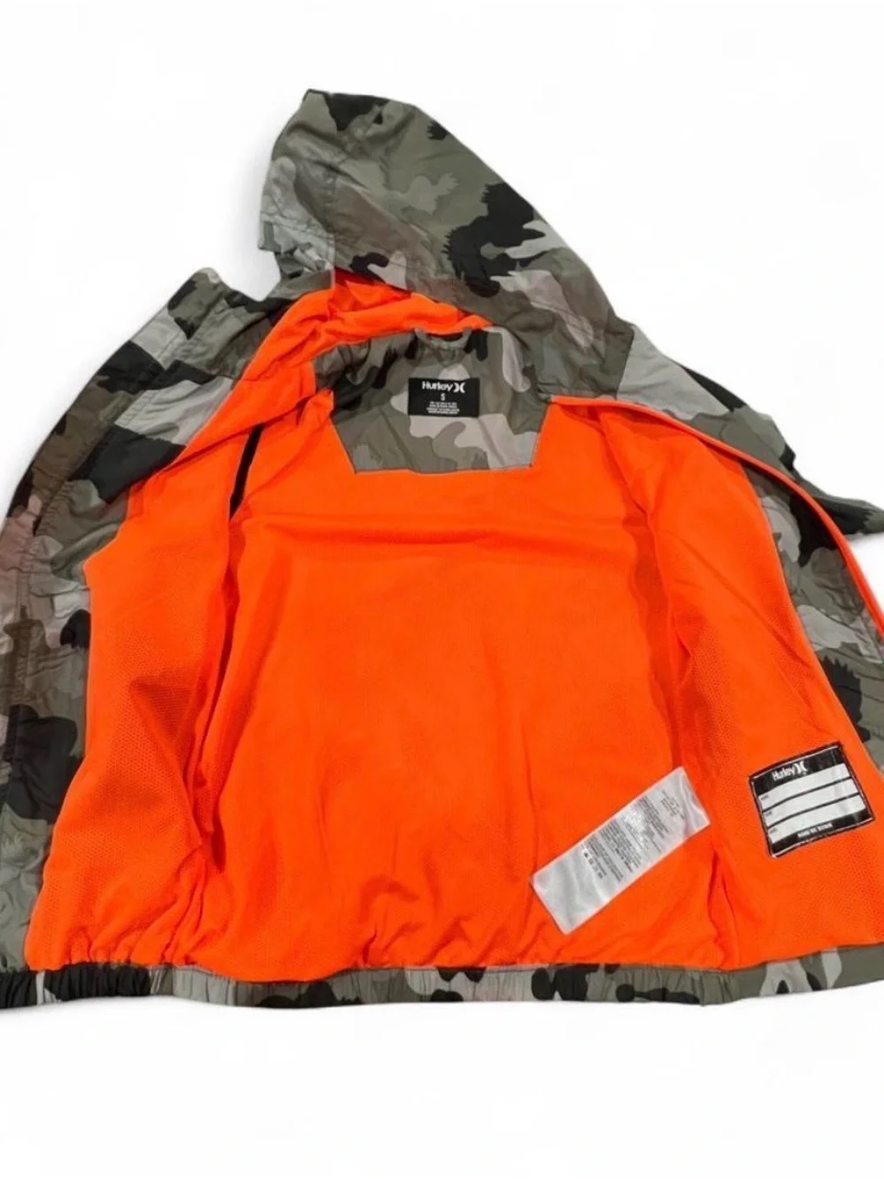 Hurley Camo Hooded Jacket with Hunter Orange Accents - Picture 4 of 7